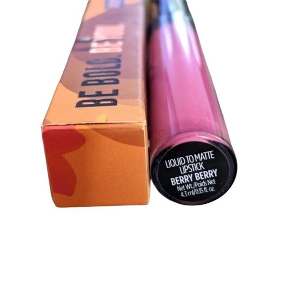 Bossy Cosmetics Liquid to Matte Lipstick Berry Berry 4.3 ml / 0.15 fl oz - Picture 2 of 2